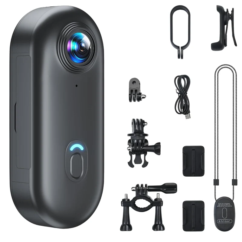 Livista Mini Action Camera 1080P - Body camera - Fiets , Ski & Voetbal Camera - Handsfree POV Camera - Compacte Sportcamera - Met Live App-View – WiFi camera - Zwart