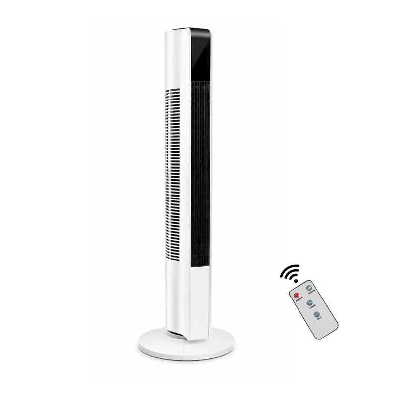 Livista Torenventilator - 90° Oscillatie - Afstandsbediening - 24-uurs Timer - Touchbediening - 3 Snelheden - 45 dB - Vortex-luchtstroom - Wit