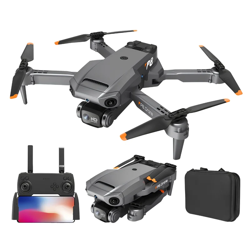 Livista P8 Drone Zwart - Mini Drone voor Binnen & Buiten - Drone met dubbele camera - Obstakelontwijking - Inclusief opbergtas en 2 Batterijen - Geschikt voor kinderen en volwassenen