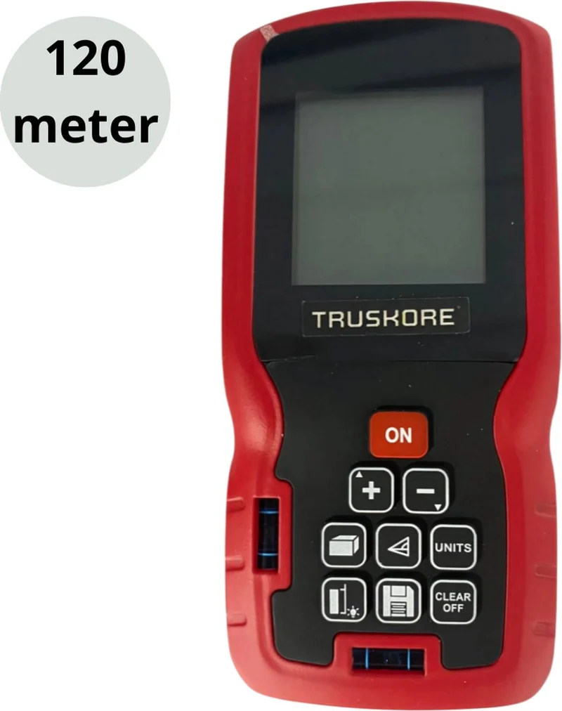 Truskore Professionele Laserafstandmeter - 120 Meter Bereik - Uitgebreide Meetopties