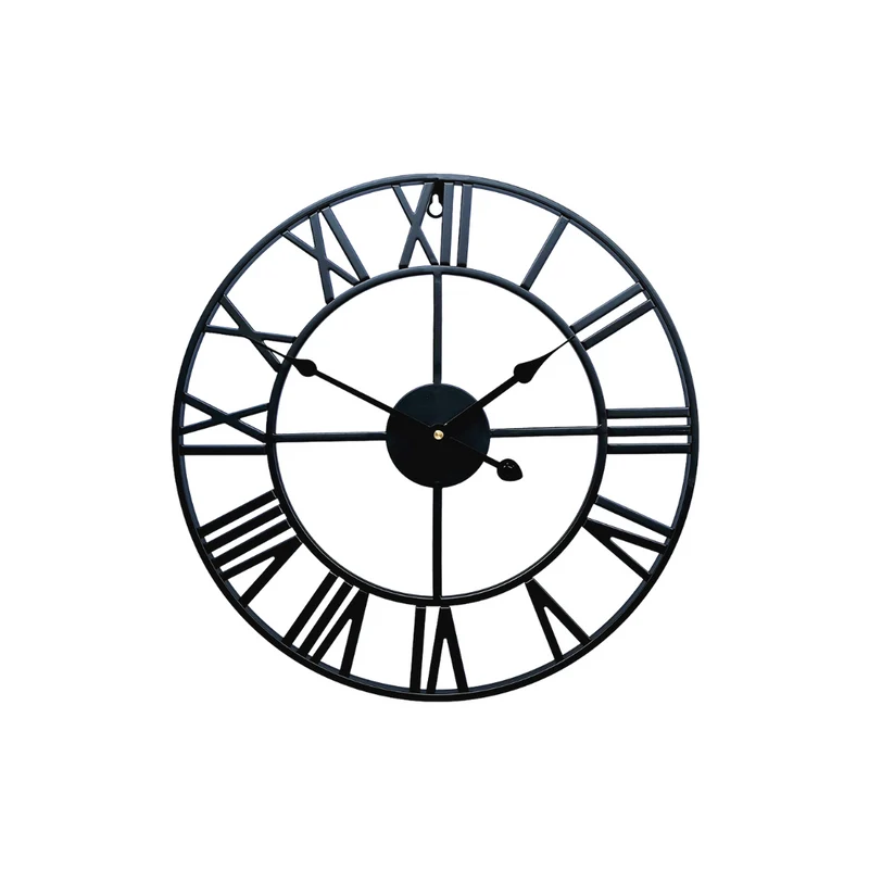 Livista® - Wandklok van Hoge Kwaliteit – Industriële Stijl – Moderne Klok – Stille Uurwerk – Diameter 40 cm – Metaal – Zwart