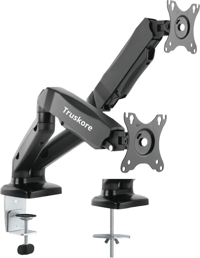 Truskore Dubbele Monitor arm - Monitor Beugel voor 13-32 Inch - Verstelbaar - Universeel - Zwart