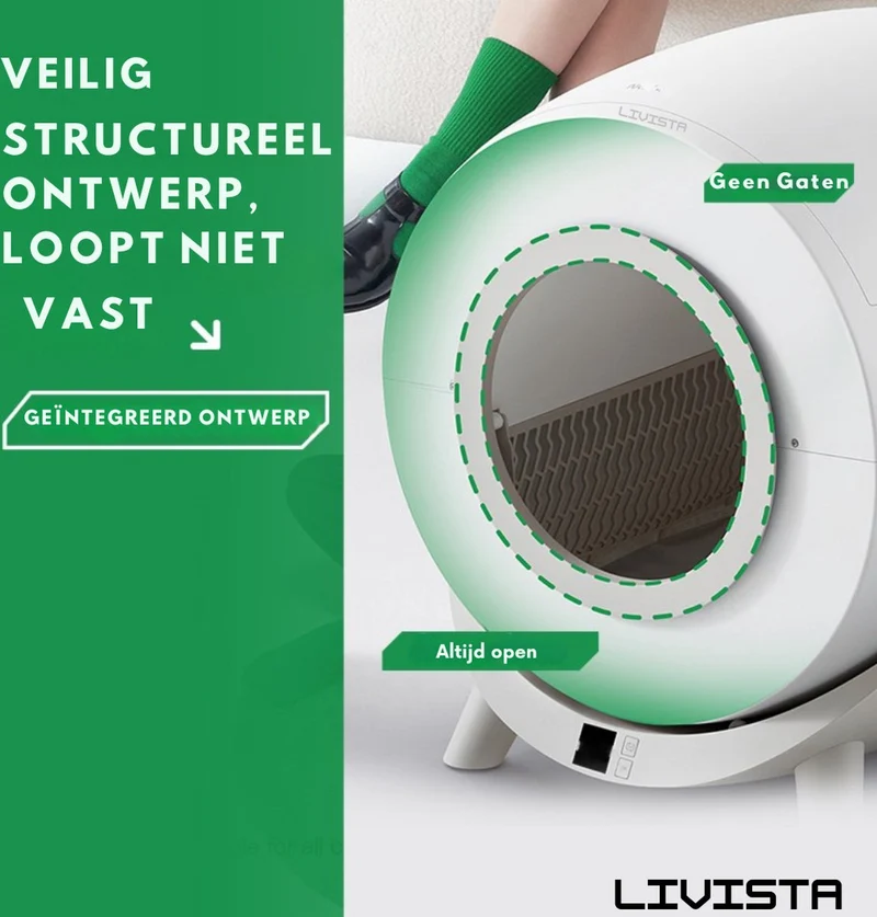 Automatische Kattenbak - Zelfreinigend - Elektrische & Zelfreinigende Scoopfree Robot - 80L XXL - incl. Kattenbakmat, App & Zakken