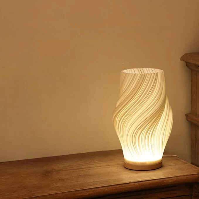 Tafellamp Golf Wolk Swirl Glas IJzer Dimbaar E14 LED Medium Groot Woonkamer Slaapkamer | Sansoti