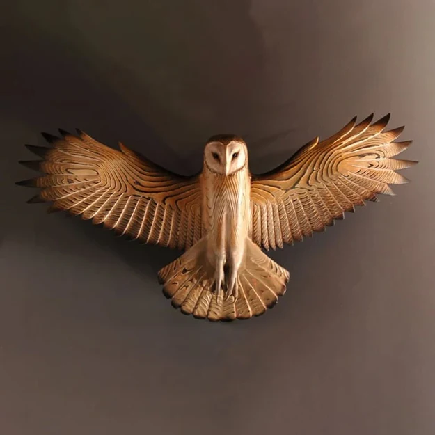 ArtisOwl - Handgemaakte houten uil wanddecoratie