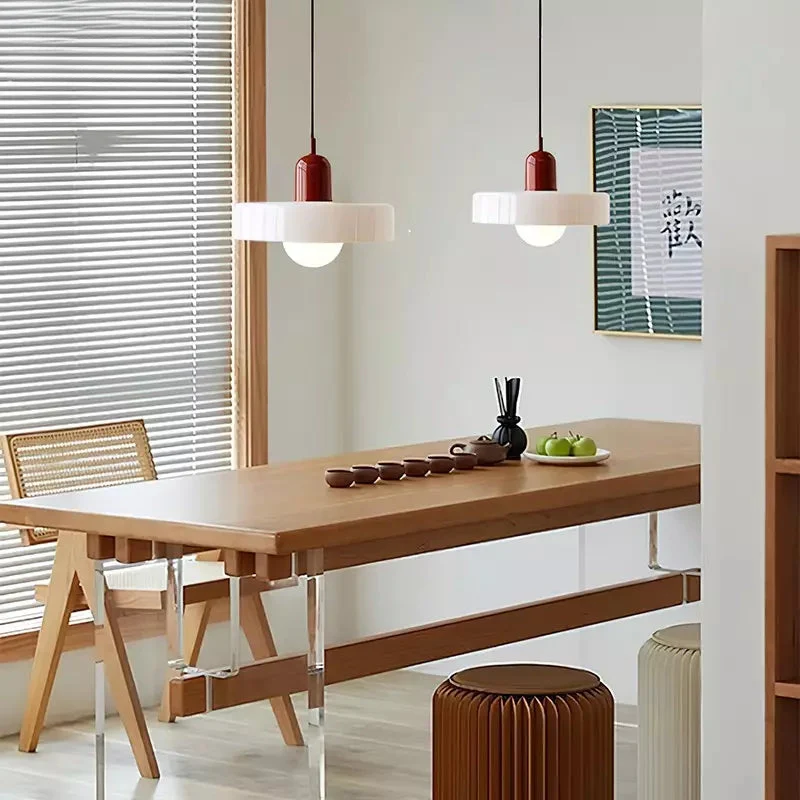 LumiDesign - Vintage glazen hanglamp met Bauhaus stijl