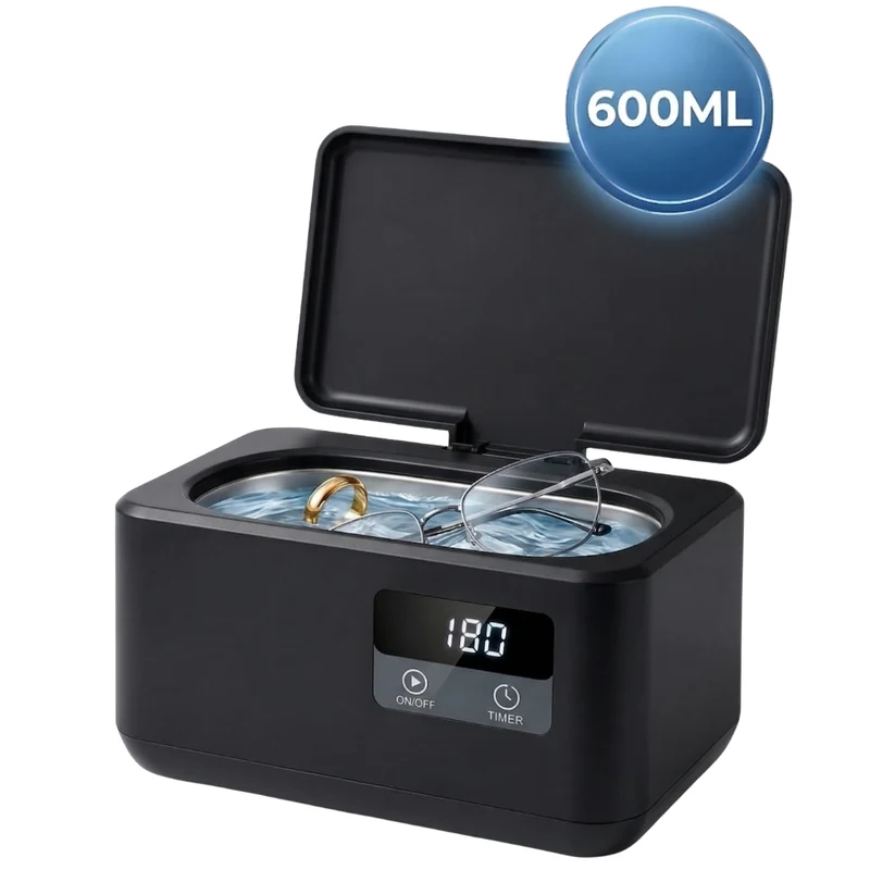 Livista Ultrasoon Reiniger - Ultrasonic Cleaner - 600 ML - Reinigingsapparaat voor Sieraden en Brillen - Zwart