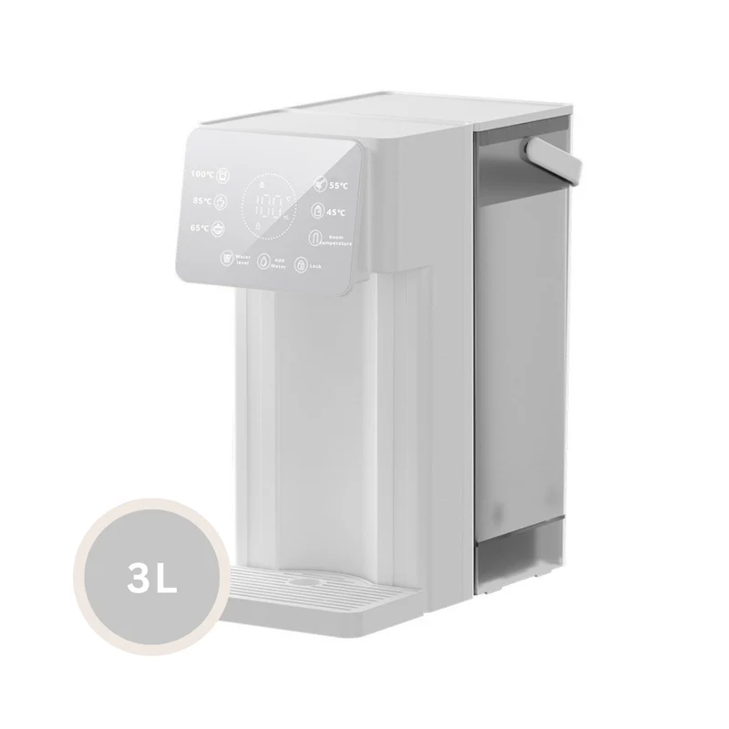 Livista Instant Heetwaterdispenser – 6 Temperatuurstanden – 8 Waterhoeveelheden – 3L Afneembaar Waterreservoir – LED Touchscreen – Energiezuinig Nachtlampje – Kinderbeveiliging – Compact en Handig - Wit