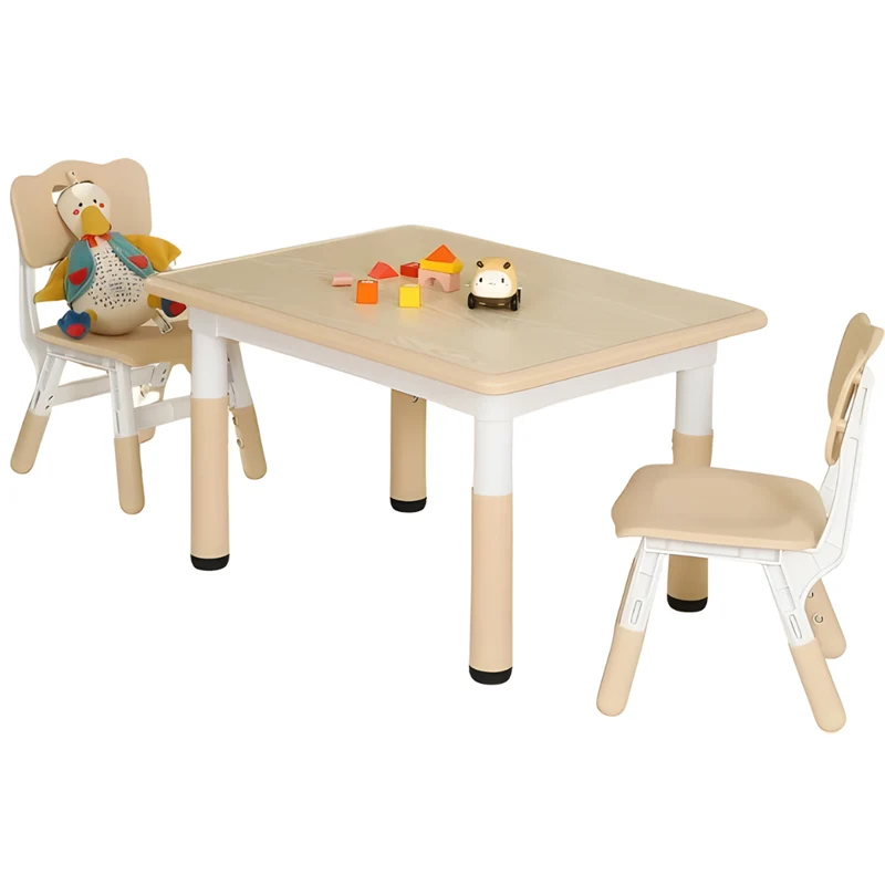 Verstelbare Kindertafel met Stoelen – Ergonomische Speel- & Tekentafel – Veilig & Stevig – Speeltafel en 2 Stoelen - Verstelbaar Kinder Tafel - Voor Kinderen 3-8 Jaar