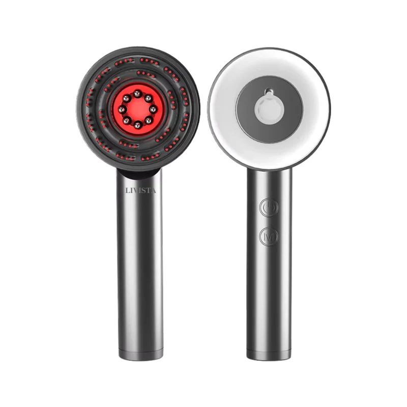 Livista® - Hoofdhuidmassager – Roodlichttherapie-apparaat – Elektrische Hoofdmassager – Haarolie Applicator – Hoofdhuid Massageborstel – Ontspanning en Haarverzorging - Grijs