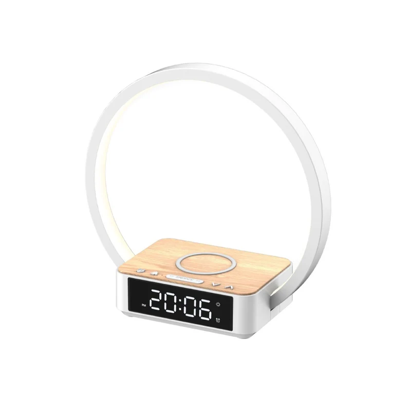 Livista Wake Up Light – Wekker – Draadloze Oplader – 15W – Touch Bureaulamp – met 3 Lichtkleuren – Voor Telefoon, Smartwatch & AirPods