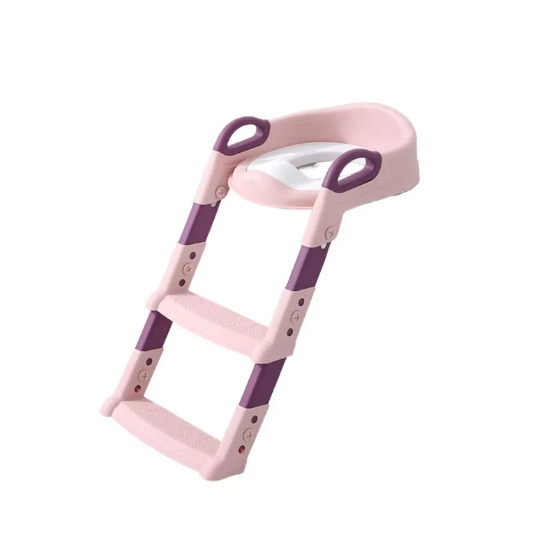 Livista WC Verkleiner met Trapje - Toilettrainer met Handvaten en Opstapje - Opvouwbaar Toilet Bril Zitje - WC Zindelijkheids Training voor Jongens/Meisjes - Urinoirs voor Kind/Peuter van 2 tot 7 jaar - Roze
