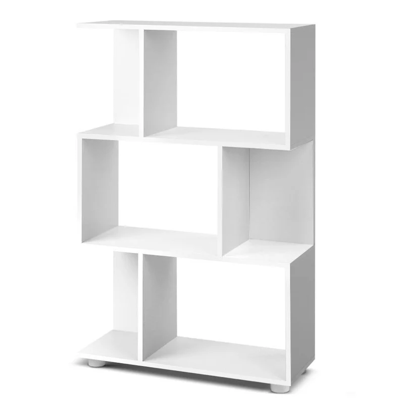 Design Boekenkast met Zigzag Planken 3-Laags – Moderne Display Kast 60 cm | Sansoti