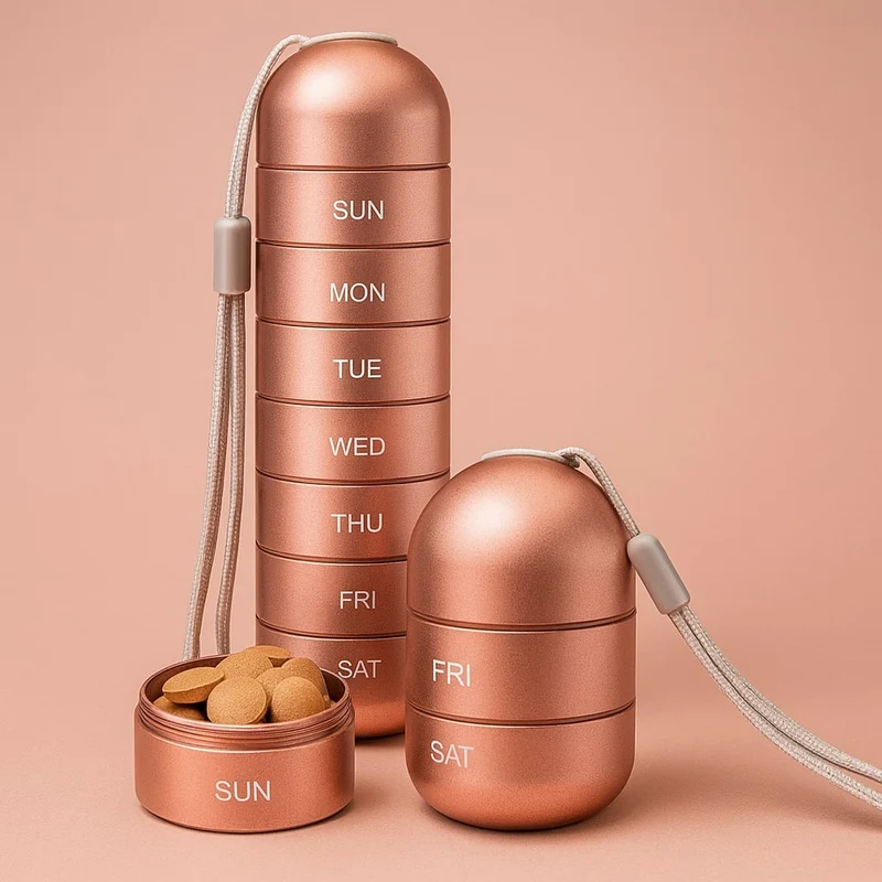 Pillendoos Aluminium 7 Vakken Waterdicht Compact Voor Reizen | Sansoti