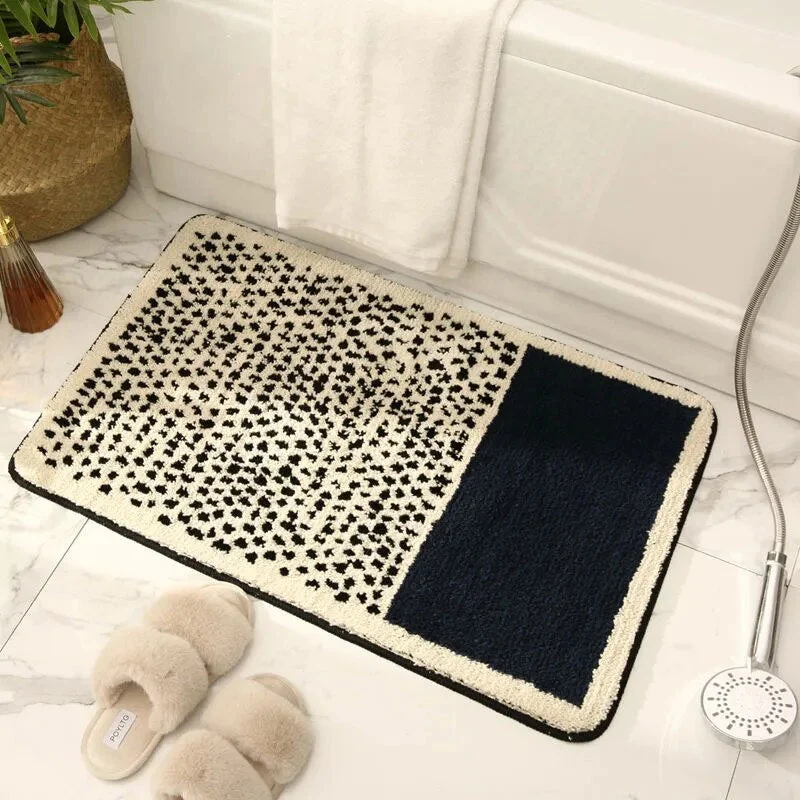 Badmat Polyester Acryl Anti Slip 40x60 45x70 50x80 cm Abstract Design Badkamer Wasbaar Zacht Tapijt | Sansoti