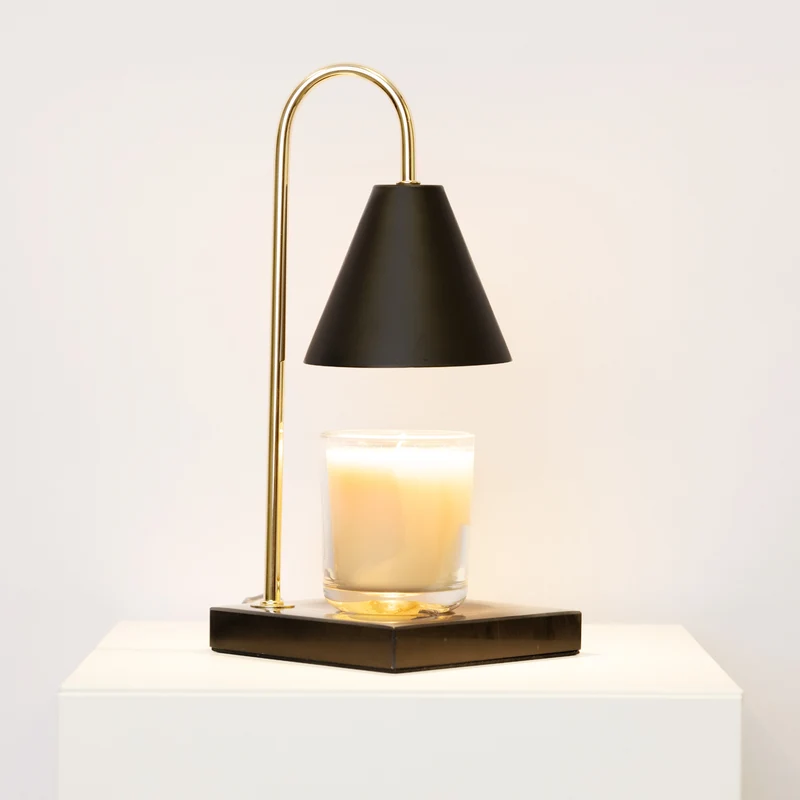 Luxe Kaarsverwarmer Lamp Met Tijdloze Marmeren Afwerking En Vlamloze Warmte | Sansoti