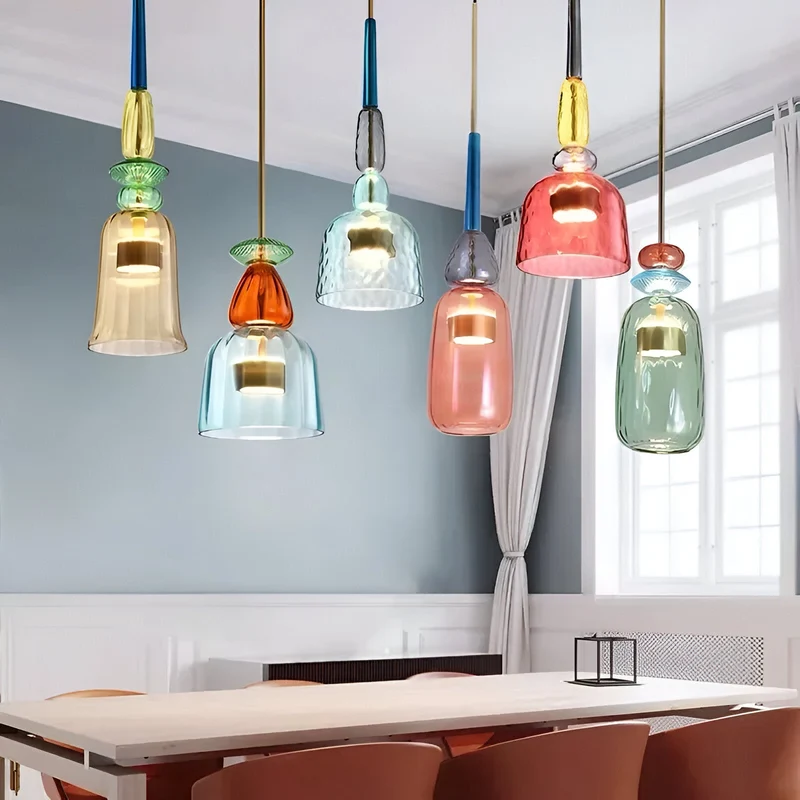 MacaronLight - Kleurrijke Glas Pendellamp met Macaron Design