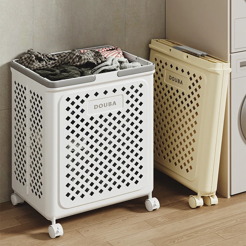 GlideBasket - Opvouwbare wasmand met wielen, ruimtebesparend