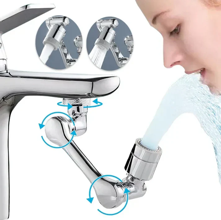 PureFlowX - Draaibaar 1080° kraanverlengstuk met twee waterstraalstanden