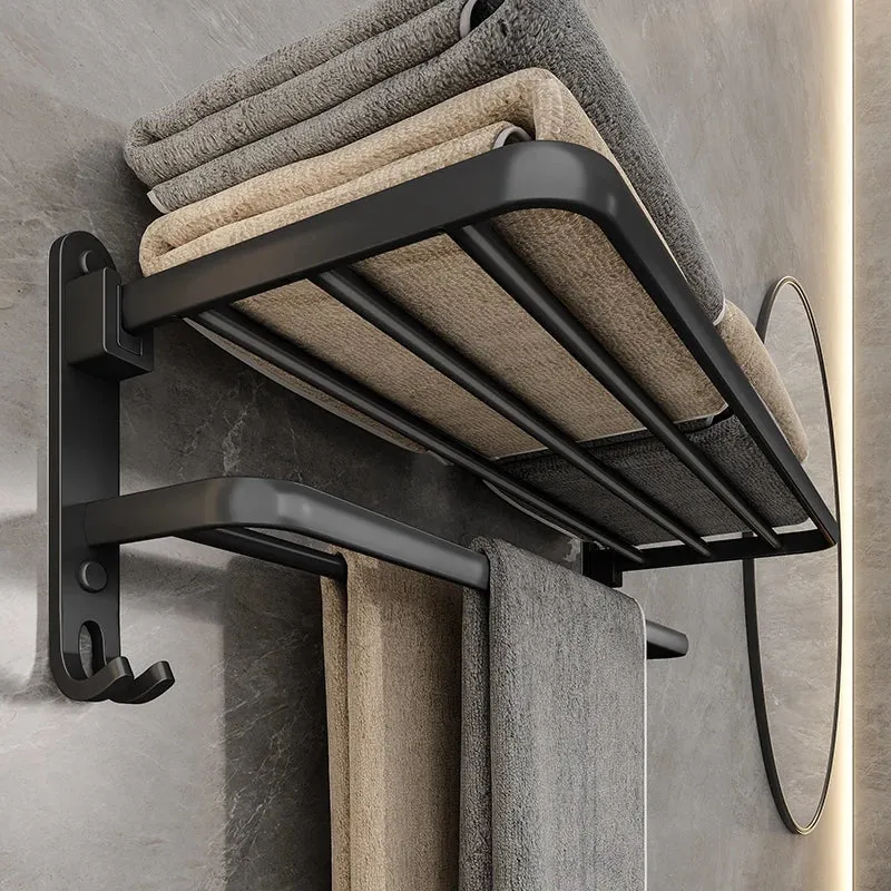 TowelFlex - Opvouwbare aluminium handdoekhouder voor wandmontage