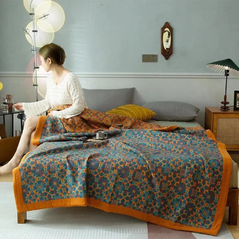 Velvetwrap - Zachte katoenen deken met zonnig design
