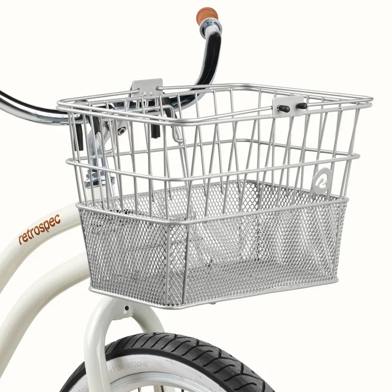 eBike Basket - Retrospec Apollo Steel Bike Basket - Silver