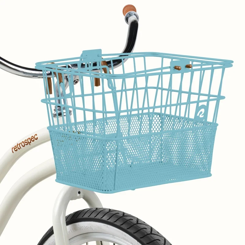 eBike Basket - Retrospec Apollo Steel Bike Basket - Matte Cool Mint