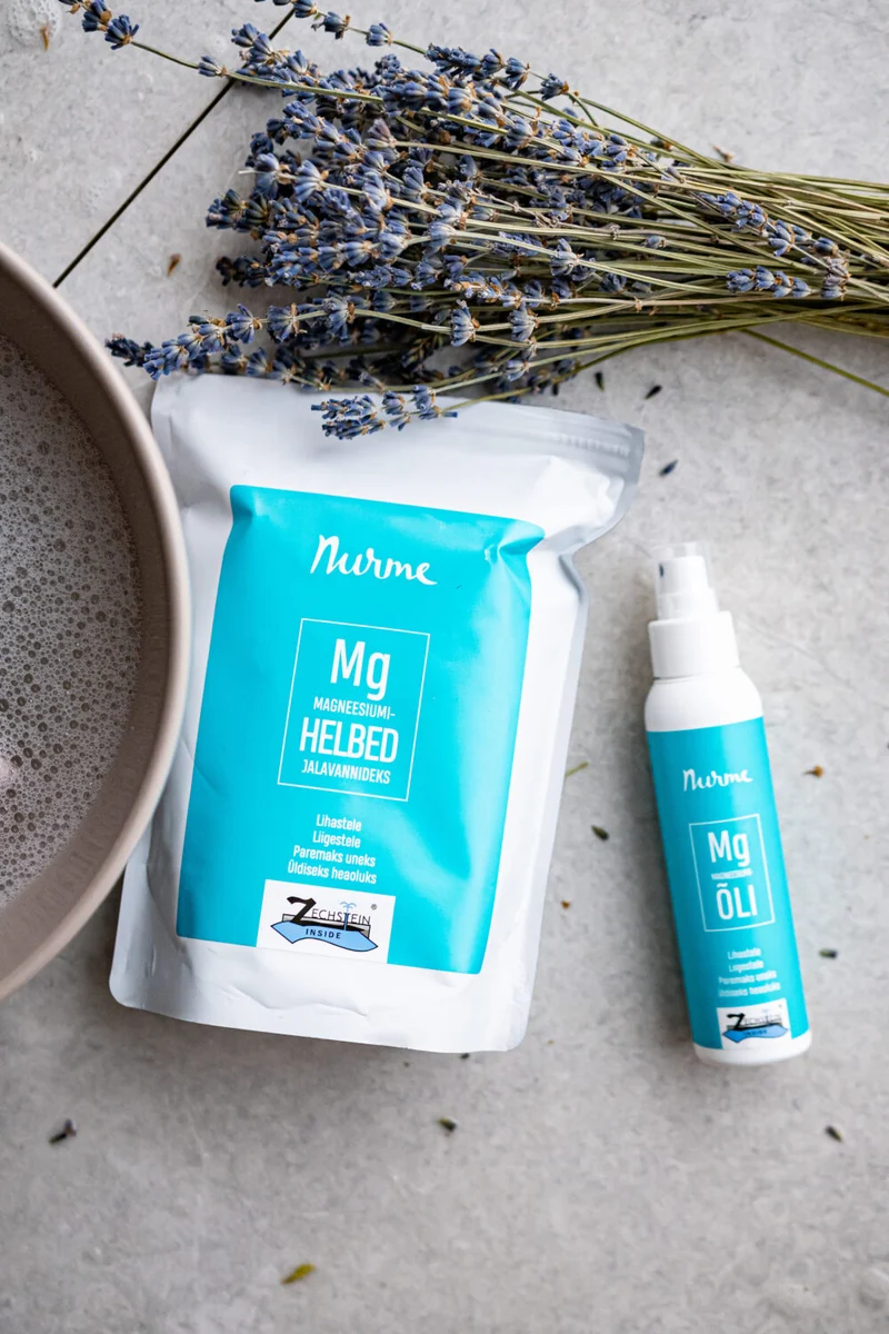 Nurme Magnesium Cadeauset — Magnesiumolie (100 ml) + Badvlokken (700 g)