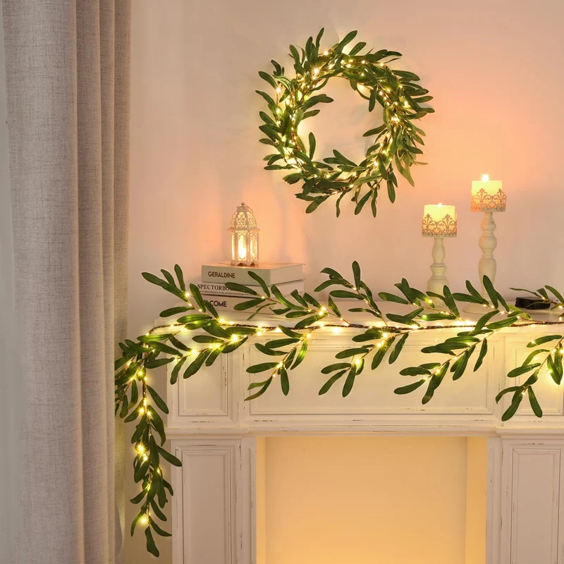 GlowOlive - Olijftak LED-slinger met 96 lichtjes