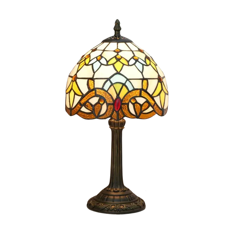 StainedGlow - Klassieke Tiffany tafellamp met glas-in-lood