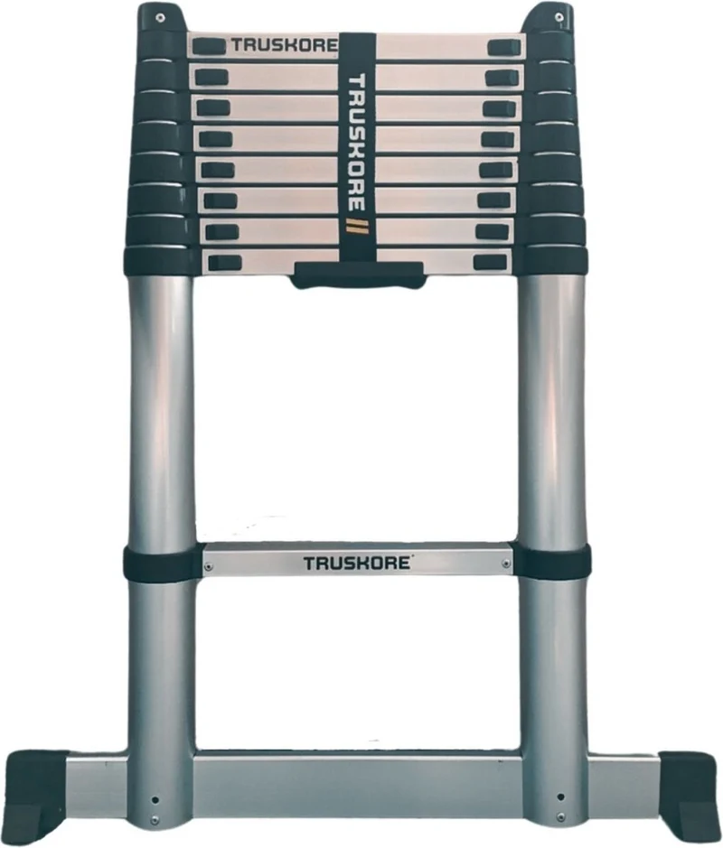 Truskore® Telescopische ladder 3.8 meter - Aluminium - Professionele Vouwladder - Telescoop ladder - Stevig & Vertrouwd - Soft Close - Volgens EU en NL veiligheidsnormen
