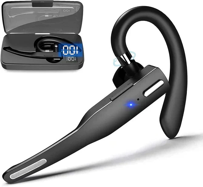 Bluetooth Headset 5.1 Dual Microfoon Ruisonderdrukking 25 Uur Gesprekstijd Draadloos Oortje Handsfree Bellen Truckers Chauffeurs Teams Skype CVC8.0 | Sansoti