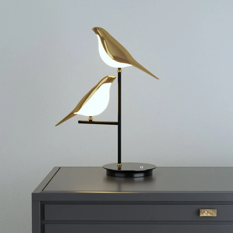 Tafellamp LED Gouden Vogel Design Postmodern Goud Woonkamer Slaapkamer Studeerkamer Decoratief | Sansoti