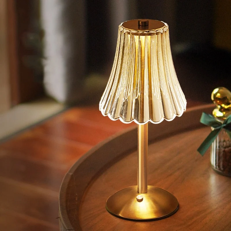 Tafellamp Touch Dimbaar LED Kristal Goud Aluminium Acryl Slaapkamer Woonkamer | Sansoti