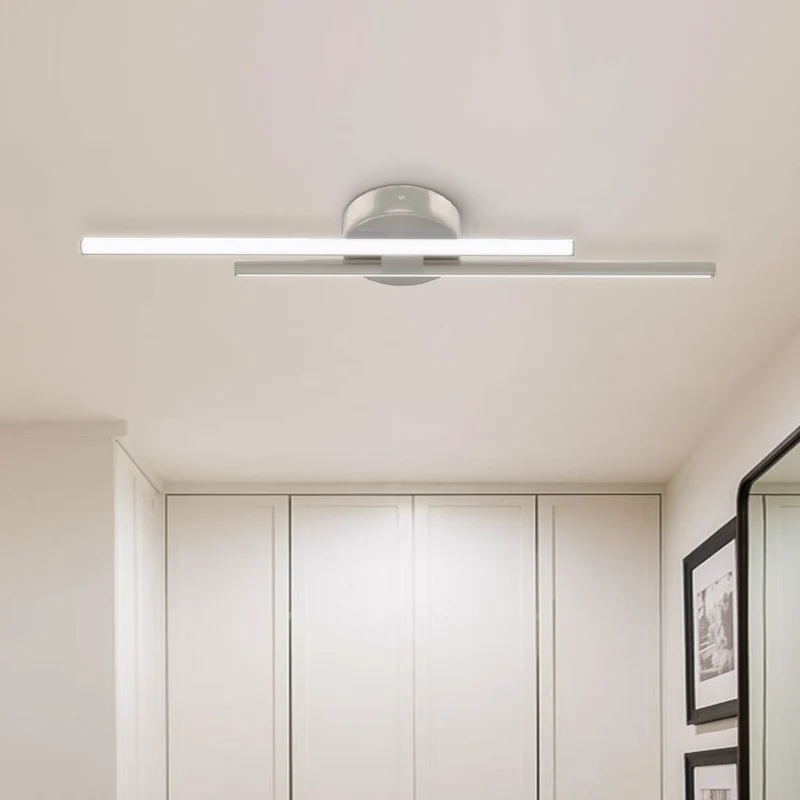 Plafondlamp LED Strip 12W Koel Wit Zwart Messing Nikkel 60-80cm Keuken Modern