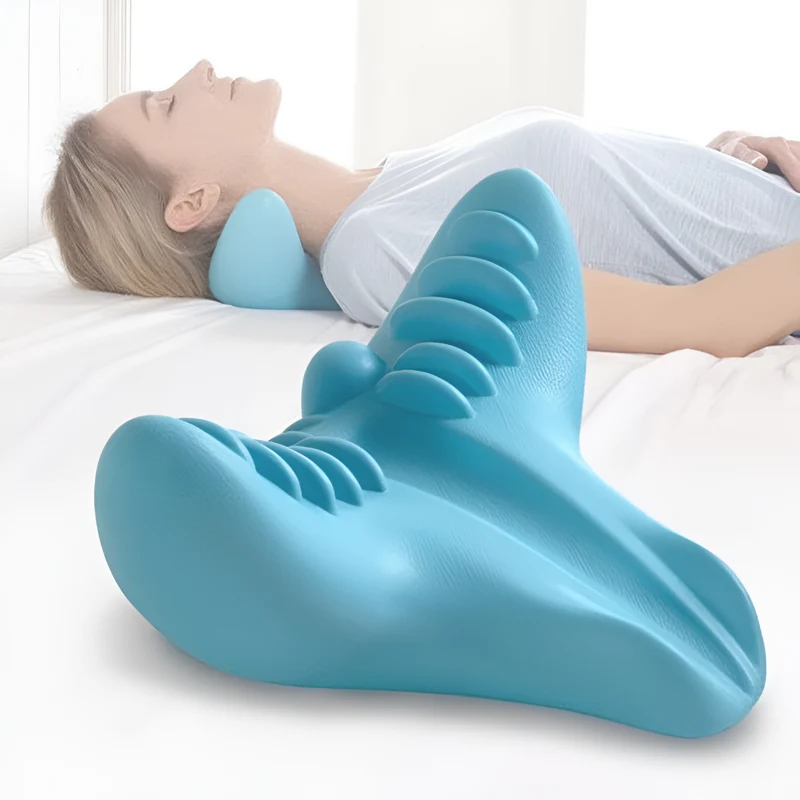 Nekmassagekussen Ergonomisch EVA Blauw 21.5x20x11cm Nekstretch Ontspanning | Sansoti
