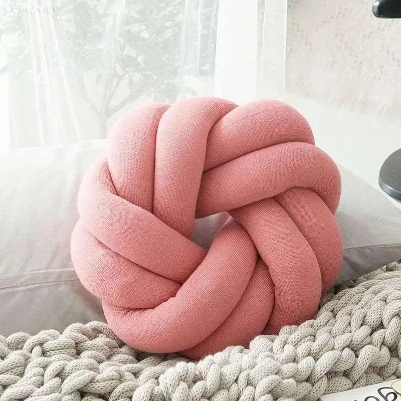 Sierkussen Knoop Rond Fluweel Decoratief 30cm Scandinavisch | Sansoti
