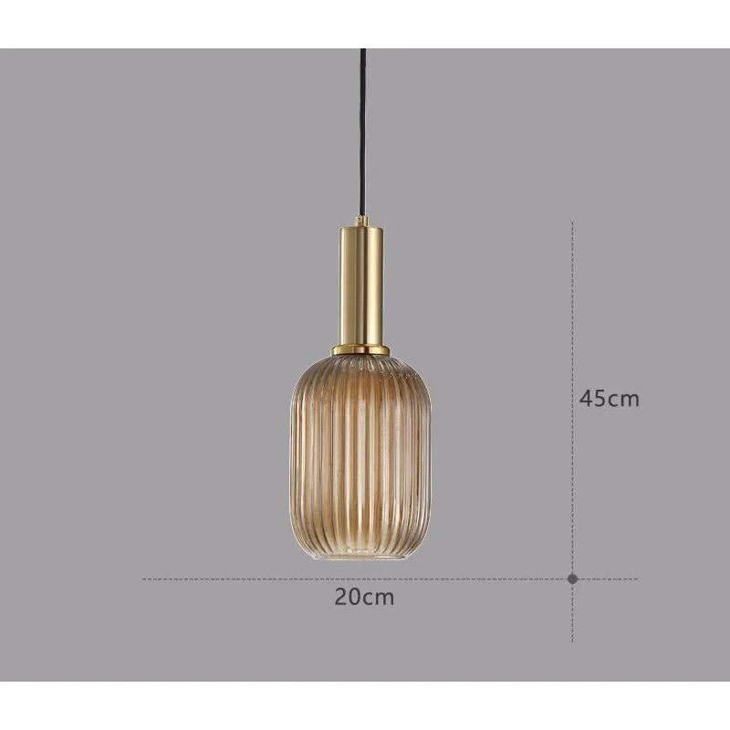 Hanglamp Ribbelglas Vintage 1-Lichts Goud E27 | Sansoti