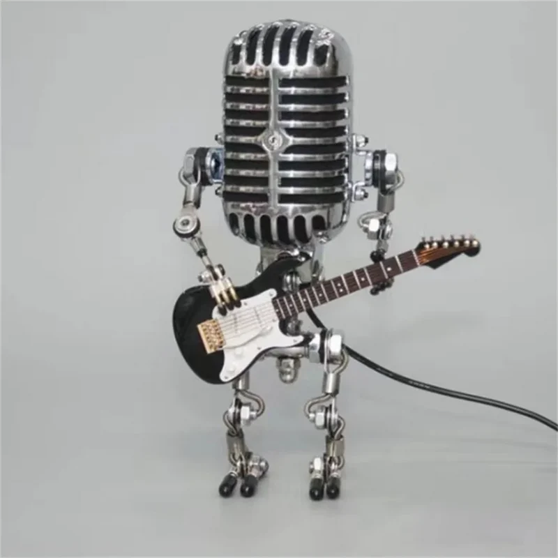 Tafellamp Robot Met Gitaar LED Decoratie Voor Muziekkamer | Sansoti