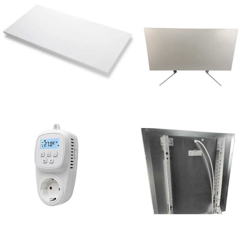 Set verplaatsbaar infrarood paneel 850 watt met thermostaat