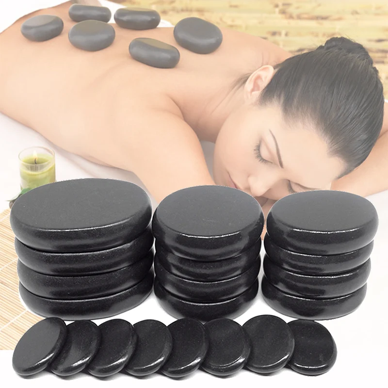 Hot Stone Massageset — 20 Basaltstenen voor Spa Thuis