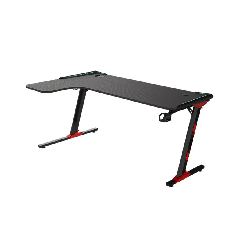 Livista® RGB Gaming Bureau L-vormig – 160×100×73 cm – Touch Control LED Verlichting – Ergonomisch Hoekbureau – Carbon Fiber Afwerking – Kabelmanagement, Bekerhouder & Headset Haak – Zwart