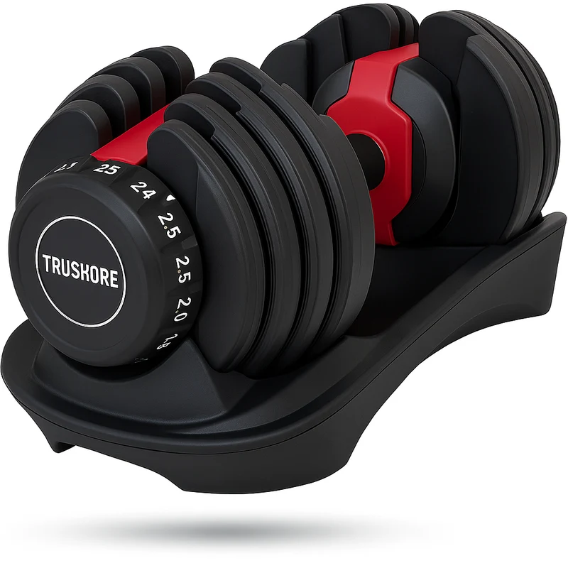 Truskore Verstelbare Dumbell 24KG - Prijs per Dumbell - Smart Dumbbells - Gewichten Set Halters- Gewichtenset voor Home Gym - Adjustable Dumbbells - Dumbbells Verstelbaar van 2,5 kg tot 24kg
