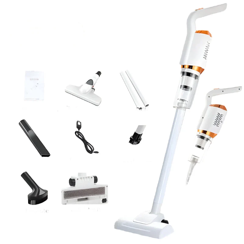 Oplaadbare Steelstofzuiger 150 AW Zuigkracht met LED-Verlichting en Draaibare Borstel voor Huis en Auto | Sansoti