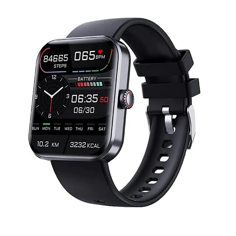 Smartwatch met Glucosemeting 1.91 Inch Touchscreen Zwart Roze | Gezondheidshorloge met Hartslagmeter GPS Slaapanalyse Waterdicht IP67 Sportmodi Notificaties 7 Dagen Accuduur | Sansoti