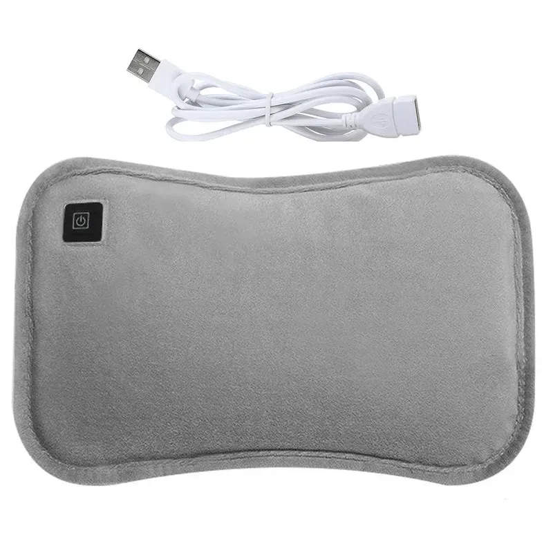 Verwarmbaar USB Kussen 30x20cm Lichtgrijs Groen Handverwarmer Buikkussen Reiskussen | Sansoti
