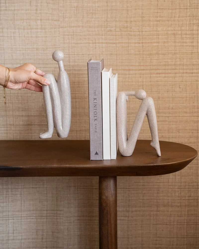 Boekensteun Beeld Set Polyhars Modern Design 27cm Decoratief | Sansoti