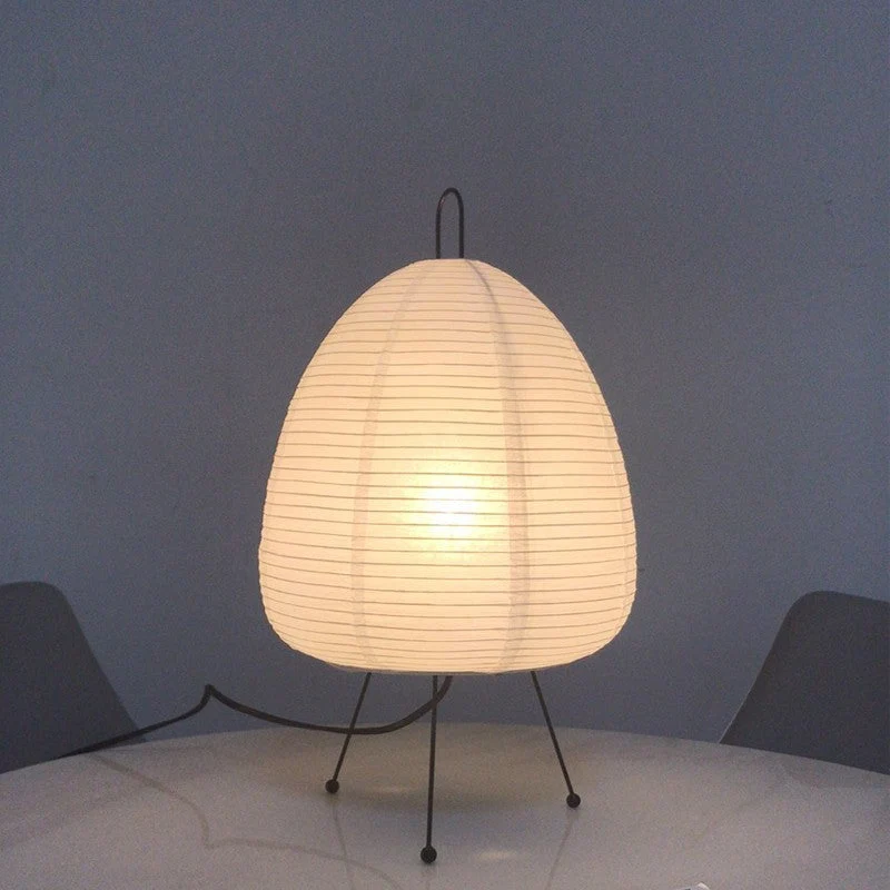 Tafellamp Rijstpapier Japans Design Retro Met IJzeren Voet 47cm E27 | Sansoti