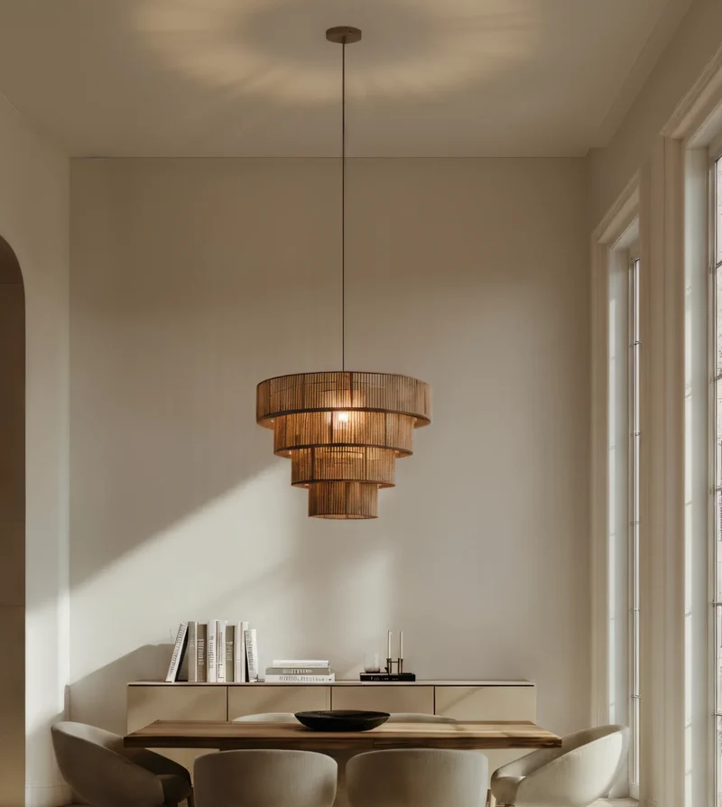 Hanglamp Gevlochten Katoen Taupe 50cm Boho Scandinavisch Verstelbaar | Sansoti