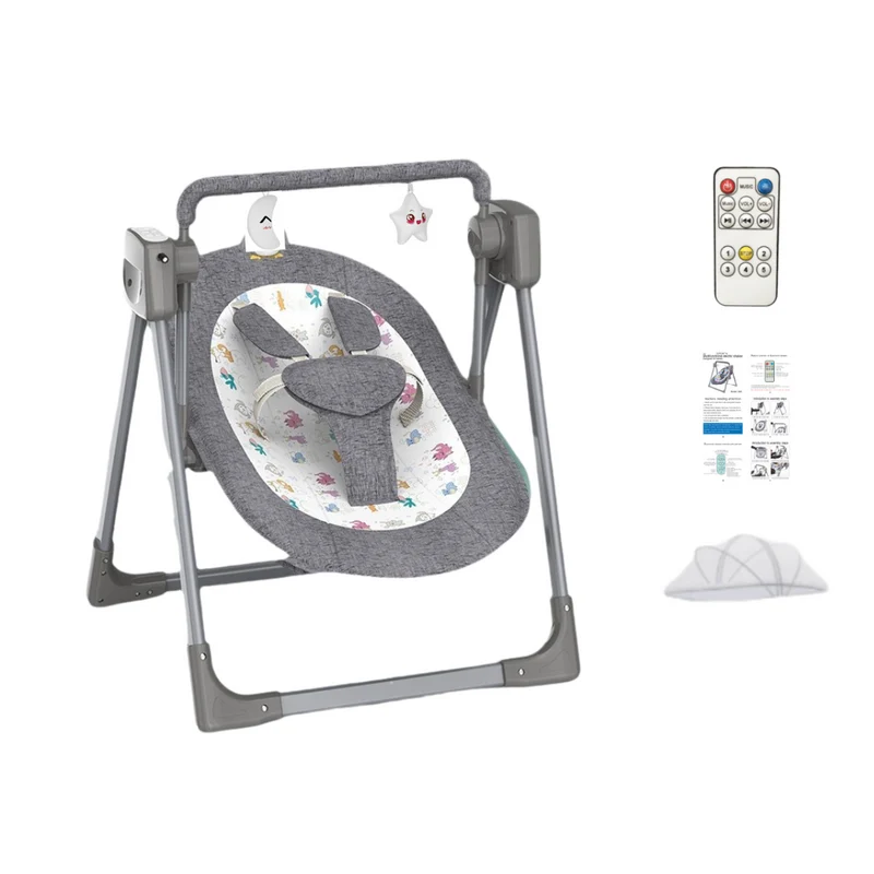 Livista® - Elektrische Wipstoel voor Baby's - BabySchommelstoel - Baby Swing - 5 Verstelbare Schommelniveaus - 3 Timerinstellingen - Intelligente Dubbele Bediening